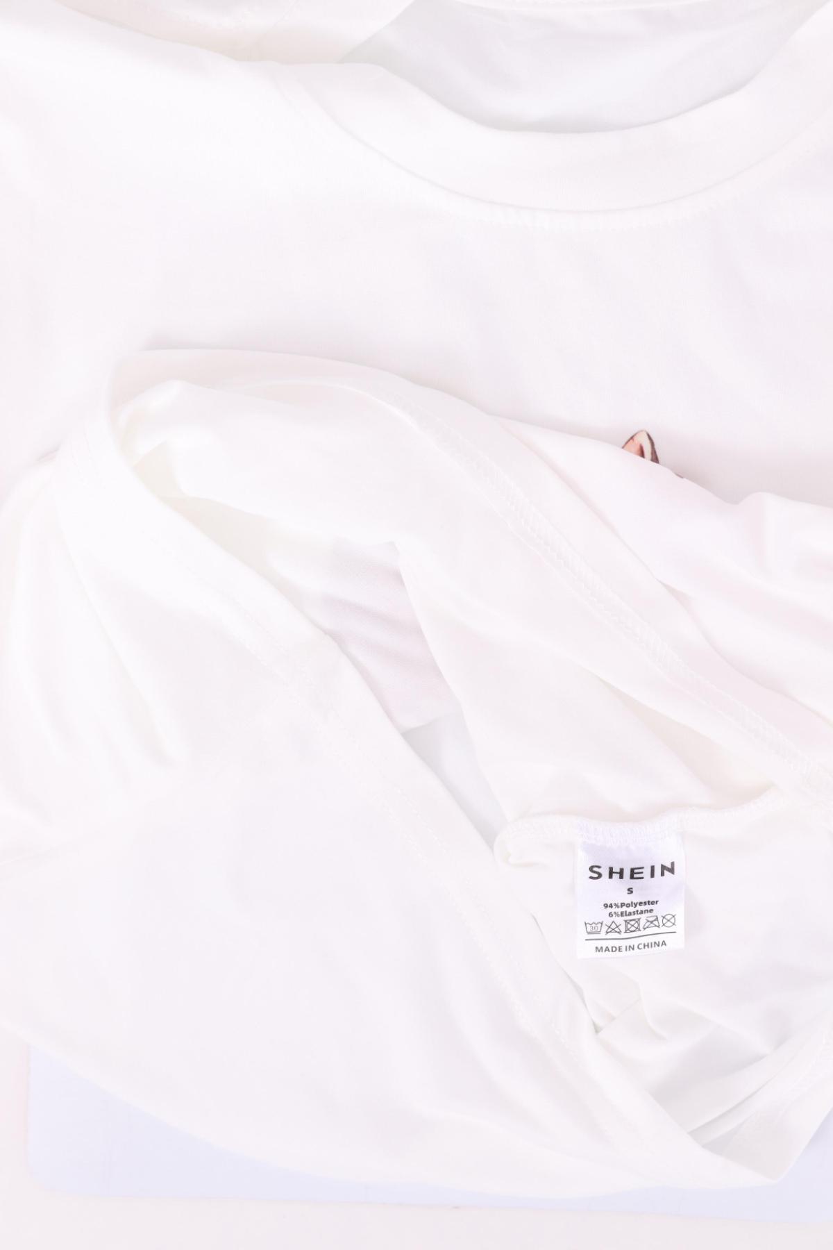 Тениска с щампа SHEIN3