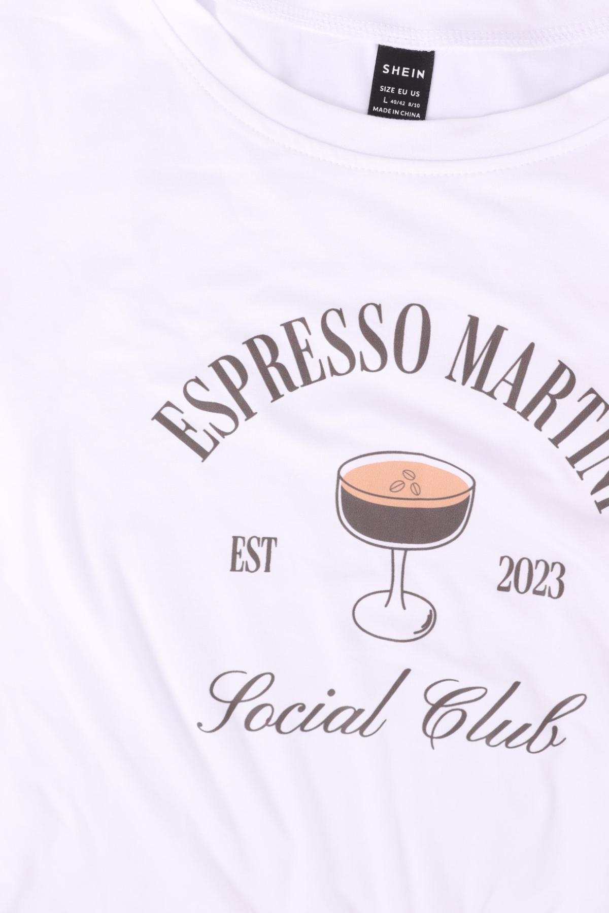 Тениска с щампа SHEIN3