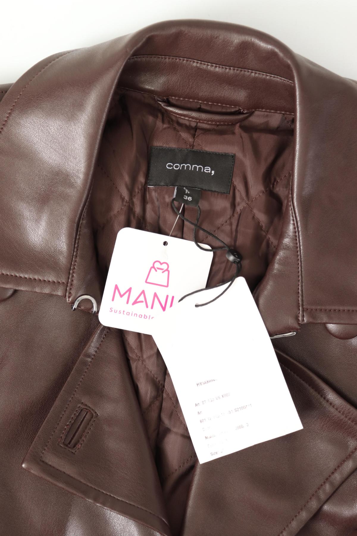 Кожено палто COMMA,4